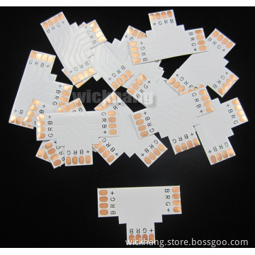 T Shape 10mm 4pin Connector PCB Adapter for 5050 RGB LED Strip Light